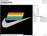 Rainbow Swoosh Embroidery