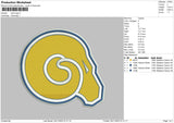 Rams L Emboidery File 6 sizes