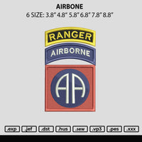 Airbone Embroidery File 6 sizes