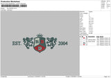 Rbd Est2004 Embroidery File 6 sizes