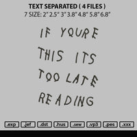 Text Separated Embroidery 4 Files