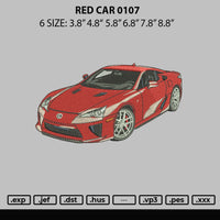 Red Car 0107 Embroidery File 6 sizes