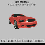 Red Car 1303 Embroidery File 6 sizes