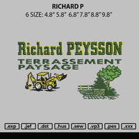 Richard P Embroidery File 6 sizes