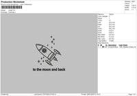 Rocket Embroidery File 6 sizes