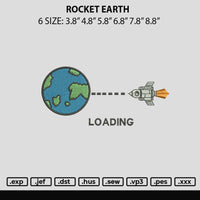 Rocket Earth Embroidery File 6 sizes