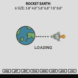 Rocket Earth Embroidery File 6 sizes