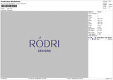 Rodri R Embroidery File 6 sizes