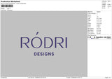 Rodri R Embroidery File 6 sizes