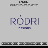 Rodri R Embroidery File 6 sizes