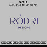 Rodri R Embroidery File 6 sizes