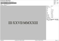 Roman Numerals Embroidery File 6 sizes