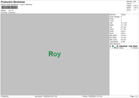 Roy Text Embroidery File 6 sizes