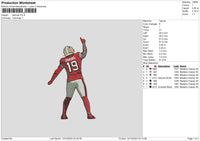 Player 19 Embroidery File 6 sizes