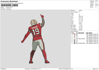 Player 19 Embroidery File 6 sizes