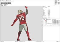 Player 19 Embroidery File 6 sizes