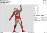 Player 19 Embroidery File 6 sizes