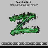 Samurai 1012 Embroidery File 6 sizes