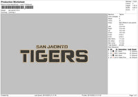 Tigers Sj Embroidery File 6 sizes