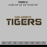 Tigers Sj Embroidery File 6 sizes