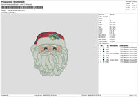 Santa Head Embroidery File 6 sizes