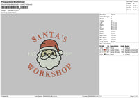 Santas W Embroidery File 6 sizes