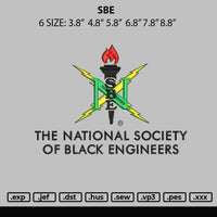 Sbe Embroidery File 6 sizes