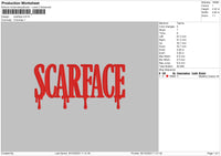 Scarface Embroidery File 6 sizes