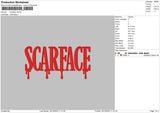 Scarface Embroidery File 6 sizes