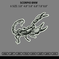 Scorpio Bnw Embroidery File 6 sizes