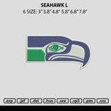 Seahawk L Embroidery File 6 sizes