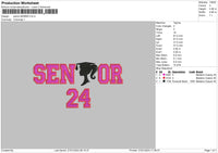 Senior Girl Embroidery File 6 sizes