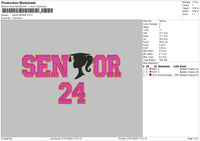 Senior Girl Embroidery File 6 sizes