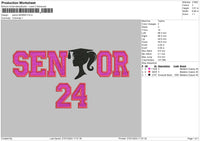 Senior Girl Embroidery File 6 sizes