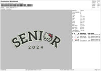 Senior Kitty Embroidery File 6 sizes