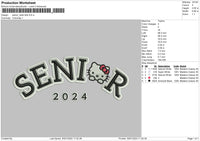 Senior Kitty Embroidery File 6 sizes