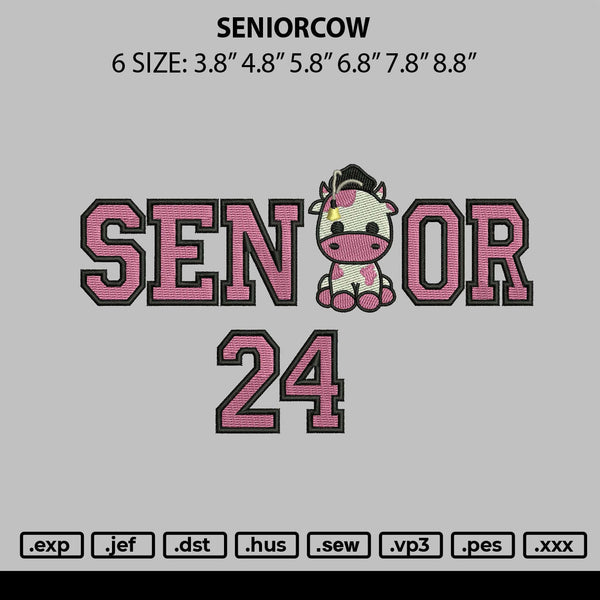 Seniorcow Embroidery File 6 sizes