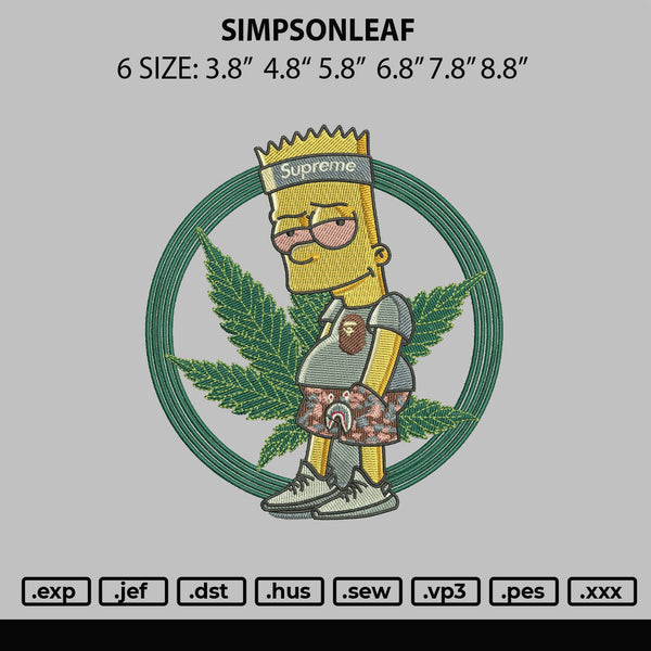 Simpsonleaf Embroidery File 6 sizes
