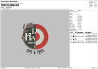 Sips Trips Embroidery File 6 sizes