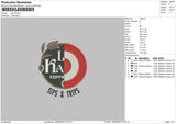 Sips Trips Embroidery File 6 sizes