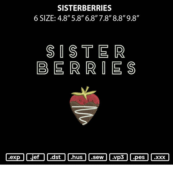 Sisterberries Embroidery File 6 sizes