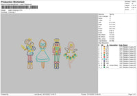 sketch drawing Embroidery File 6 sizes