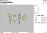 sketch drawing Embroidery File 6 sizes