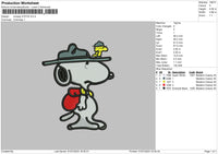 Snoopy 0107 Embroidery File 6 sizes