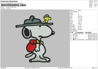 Snoopy 0107 Embroidery File 6 sizes