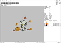 Snoopy Pumpkin Embroidery File 6 sizes