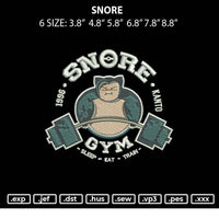 Snore Embroidery File 6 sizes