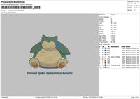 Snorlax Text Embroidery File 6 sizes