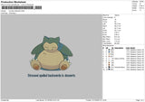 Snorlax Text Embroidery File 6 sizes