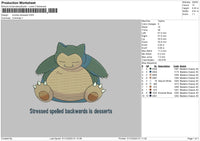 Snorlax Text Embroidery File 6 sizes